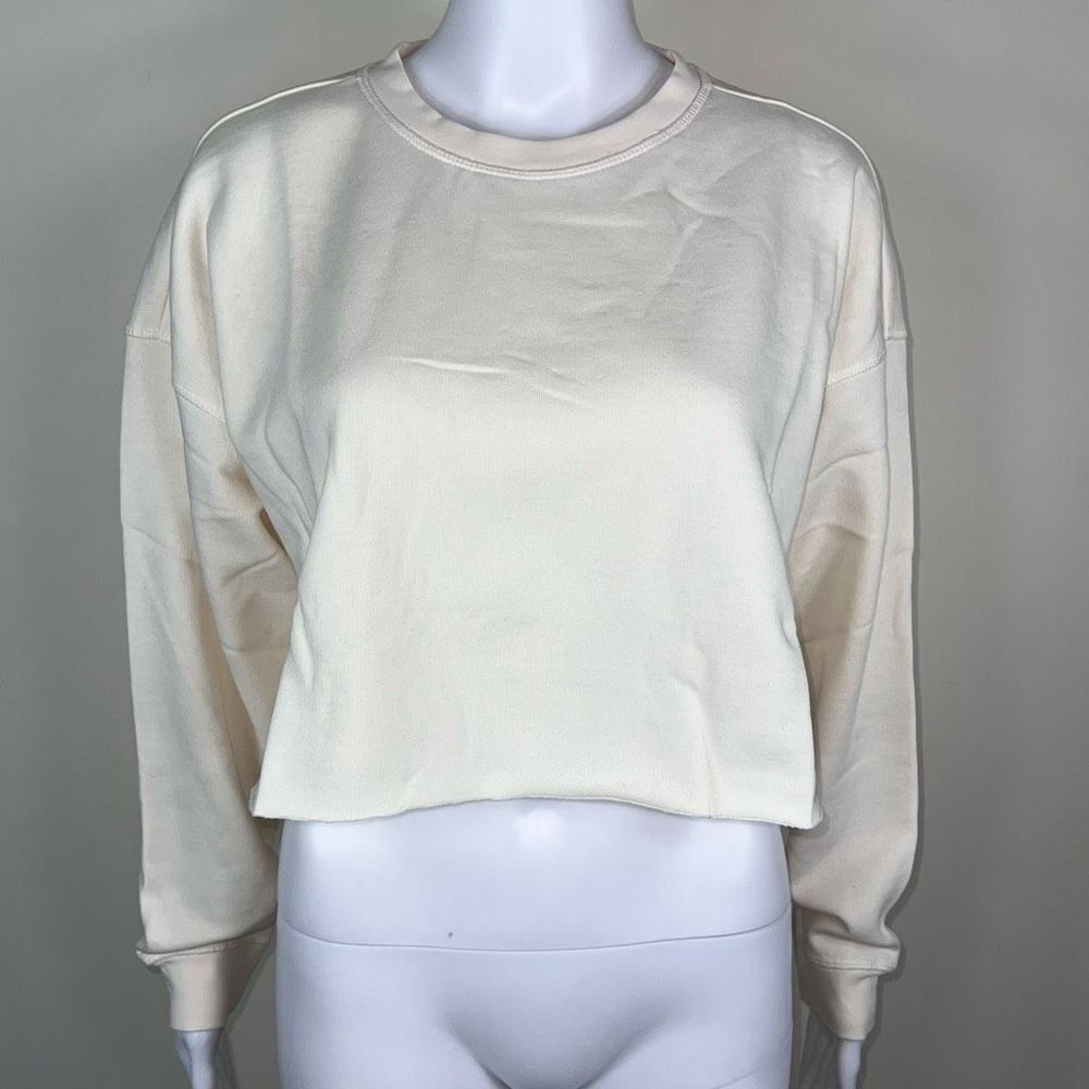 WeWoreWhat Women's Cropped Crewneck Sweatshirt - Cream